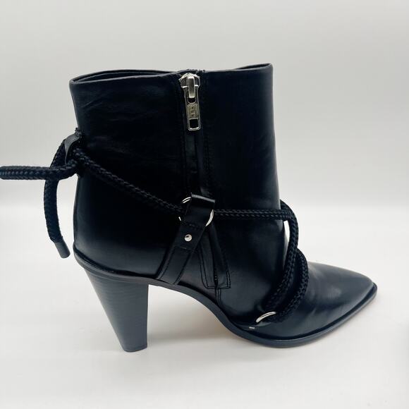 IRO Wikson Leather Black Pointed Toe Boots Ankle Size 41 US 10 - Picture 1 of 9